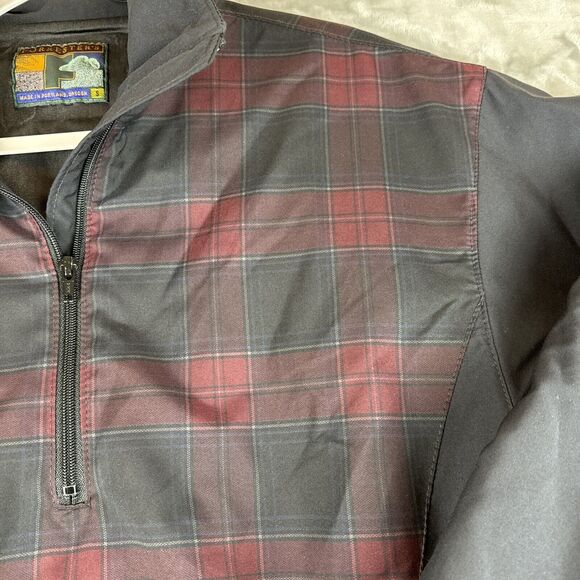 Forrester's Outerwear Pullover‎ Windbreaker Men's Small Black Red Plaid (0782) - Picture 3 of 11